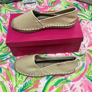 ⭐️Lilly Pulitzer Lia Gold Metallic Espadrilles Size 7